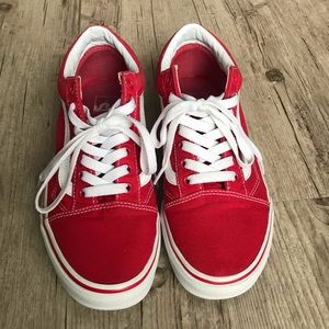 VANS Old Skool Racing Skate Shoes- Unisex Red